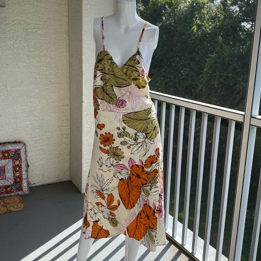 Cupshe Vintage Retro Fall Vibes Wrap Dress NWT Size Large